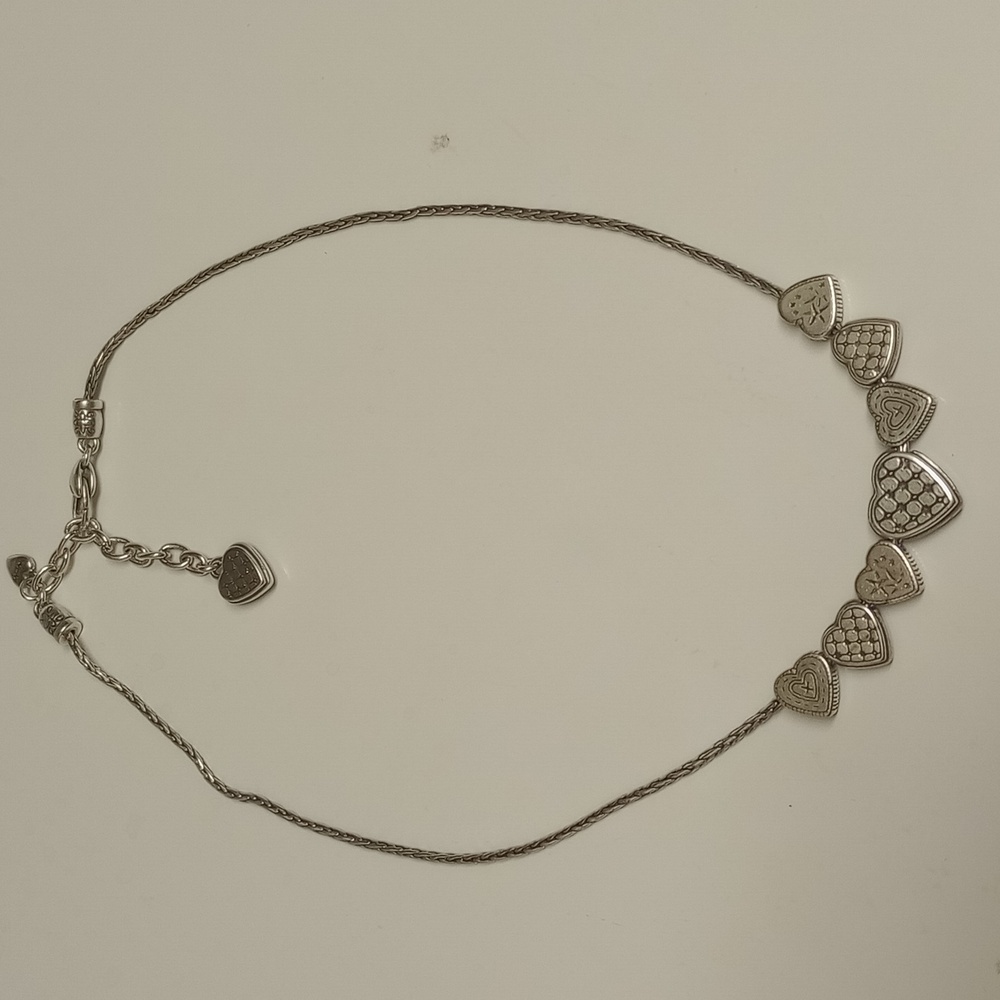 🖤 BRIGHTON SILVER PLATED TWO SIDED HEART NECKLACE - Picture 6 of 10